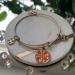 Tory Burch Gold Bracelet with Orange Charm